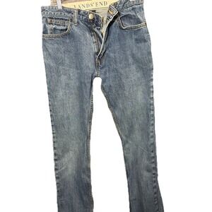 Lands End Jeans,Mens, 30x31 Straight Fit, Medium Wash, Blue Denim